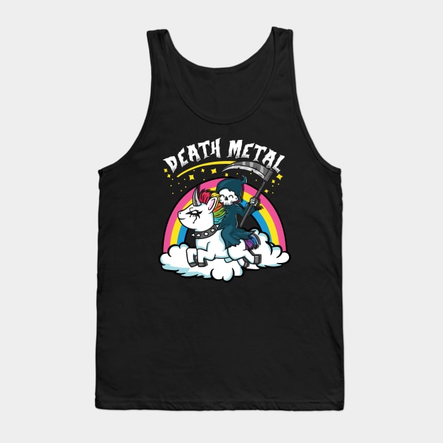 Death Metal Unicorn I Satanic Goth graphic Tank Top by biNutz